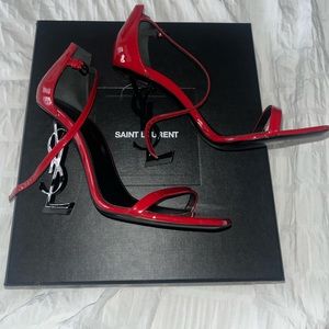 Women’s red patent leather, opyum Saint Laurent shoes, size 37, 100 % authentic
